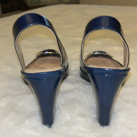 🔥 PRADA Luxury Blue Patent Leather Heels w/Buckle size: 39  🔥 - Picture 12 of 17